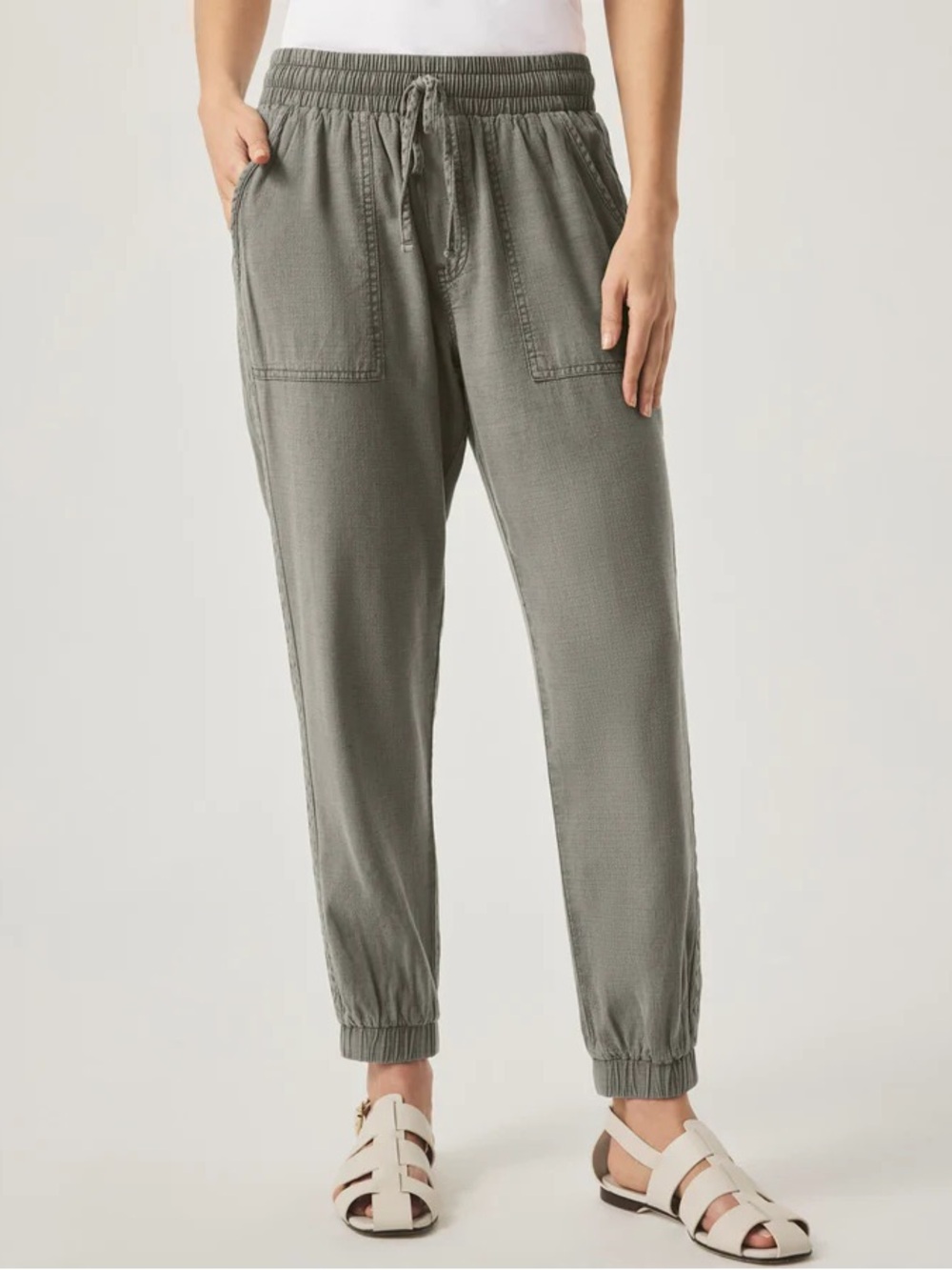 Splendid Collection Women's Soft Lakeside Jogger Gray Size Large Lyocell Linen